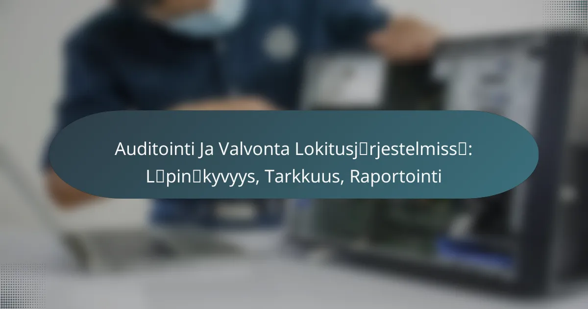 Auditointi Ja Valvonta Lokitusjärjestelmissä: Läpinäkyvyys, Tarkkuus, Raportointi