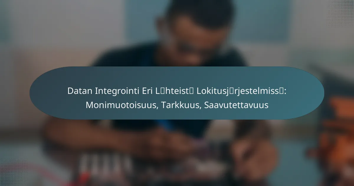 Datan Integrointi Eri Lähteistä Lokitusjärjestelmissä: Monimuotoisuus, Tarkkuus, Saavutettavuus