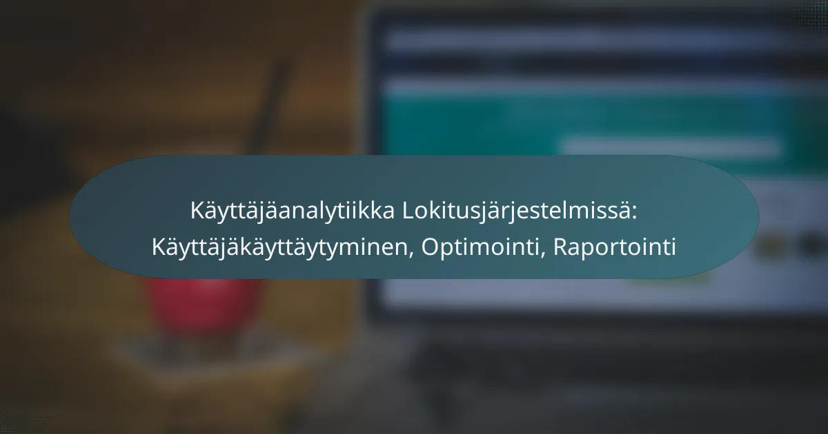 Käyttäjäanalytiikka Lokitusjärjestelmissä: Käyttäjäkäyttäytyminen, Optimointi, Raportointi