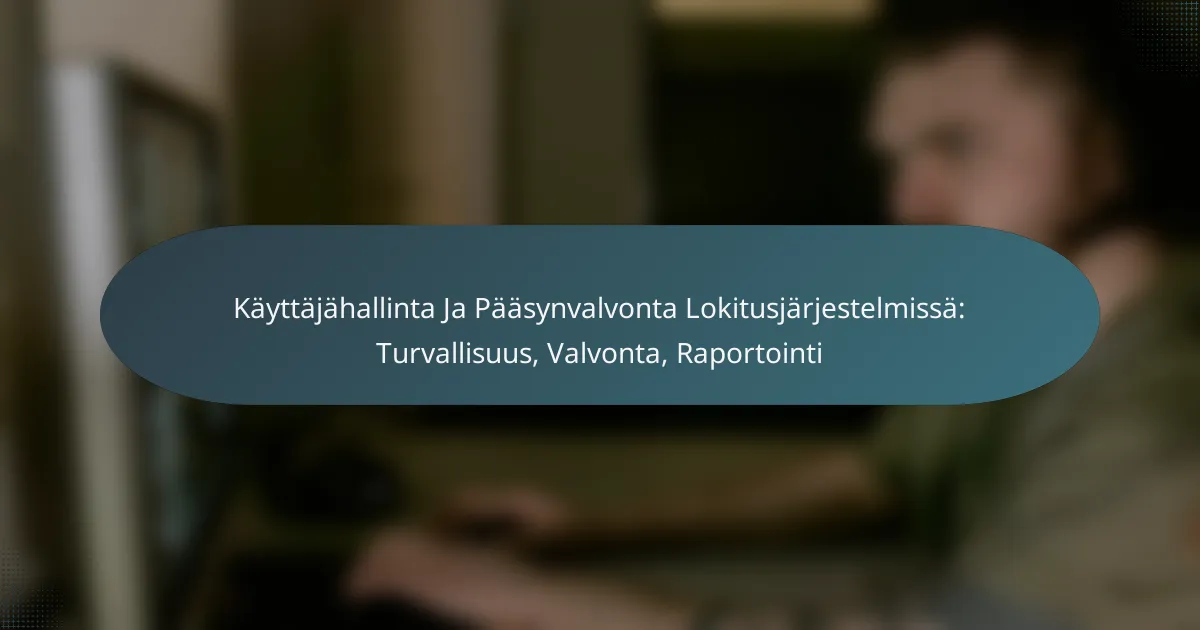 Käyttäjähallinta Ja Pääsynvalvonta Lokitusjärjestelmissä: Turvallisuus, Valvonta, Raportointi