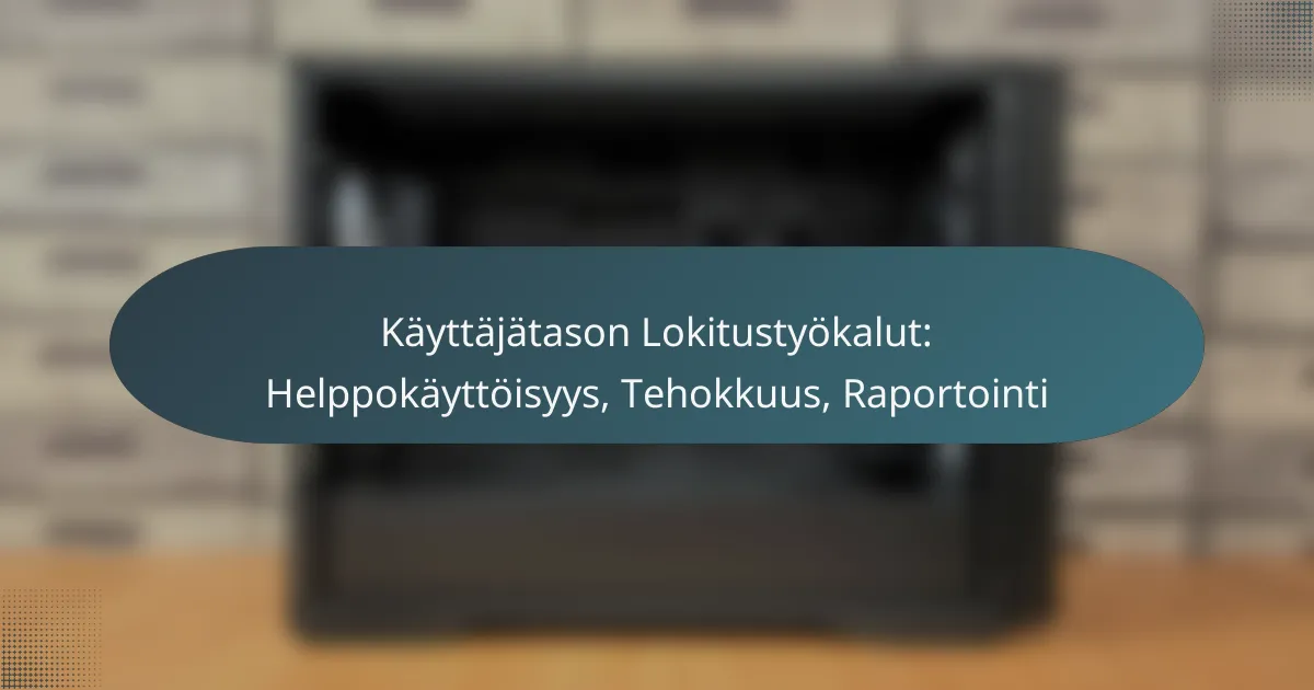 Käyttäjätason Lokitustyökalut: Helppokäyttöisyys, Tehokkuus, Raportointi