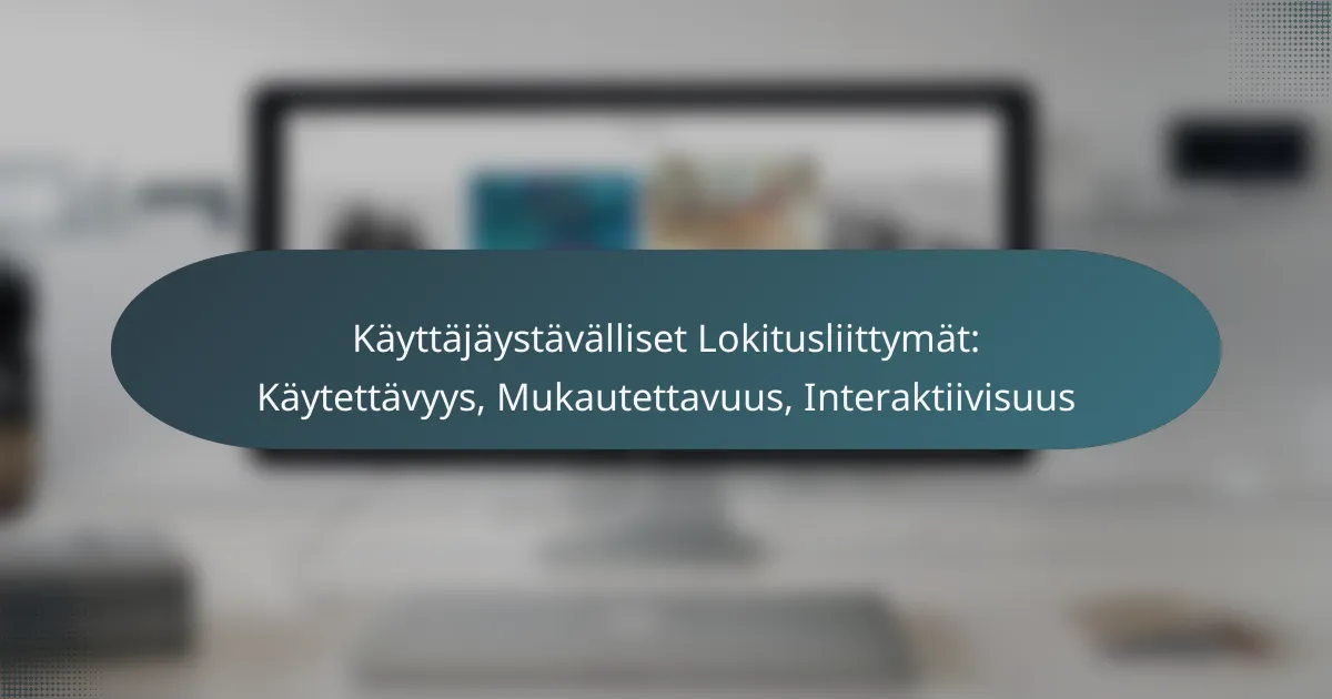Käyttäjäystävälliset Lokitusliittymät: Käytettävyys, Mukautettavuus, Interaktiivisuus