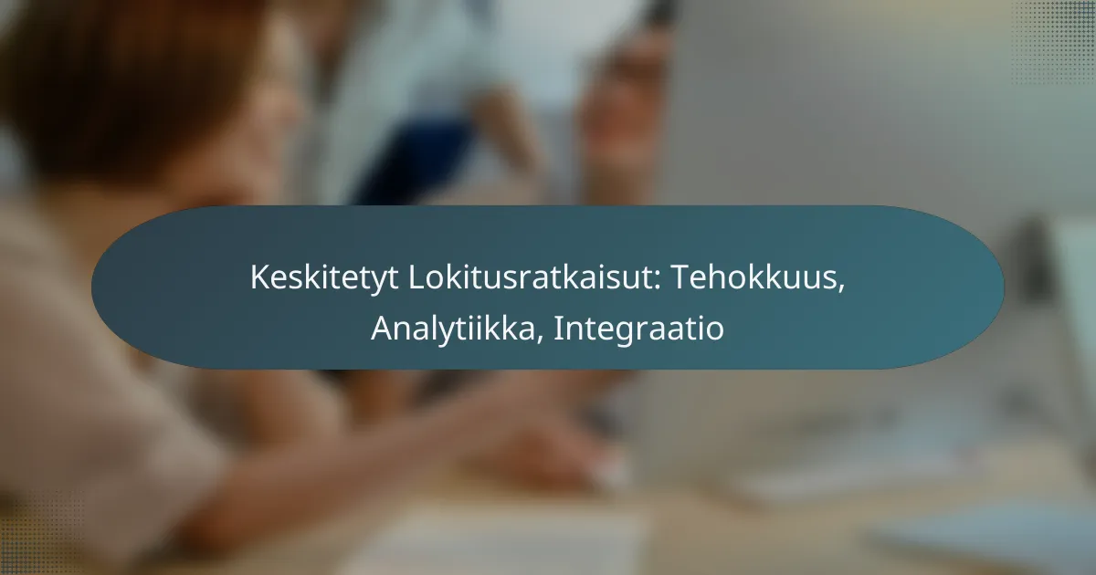 Keskitetyt Lokitusratkaisut: Tehokkuus, Analytiikka, Integraatio
