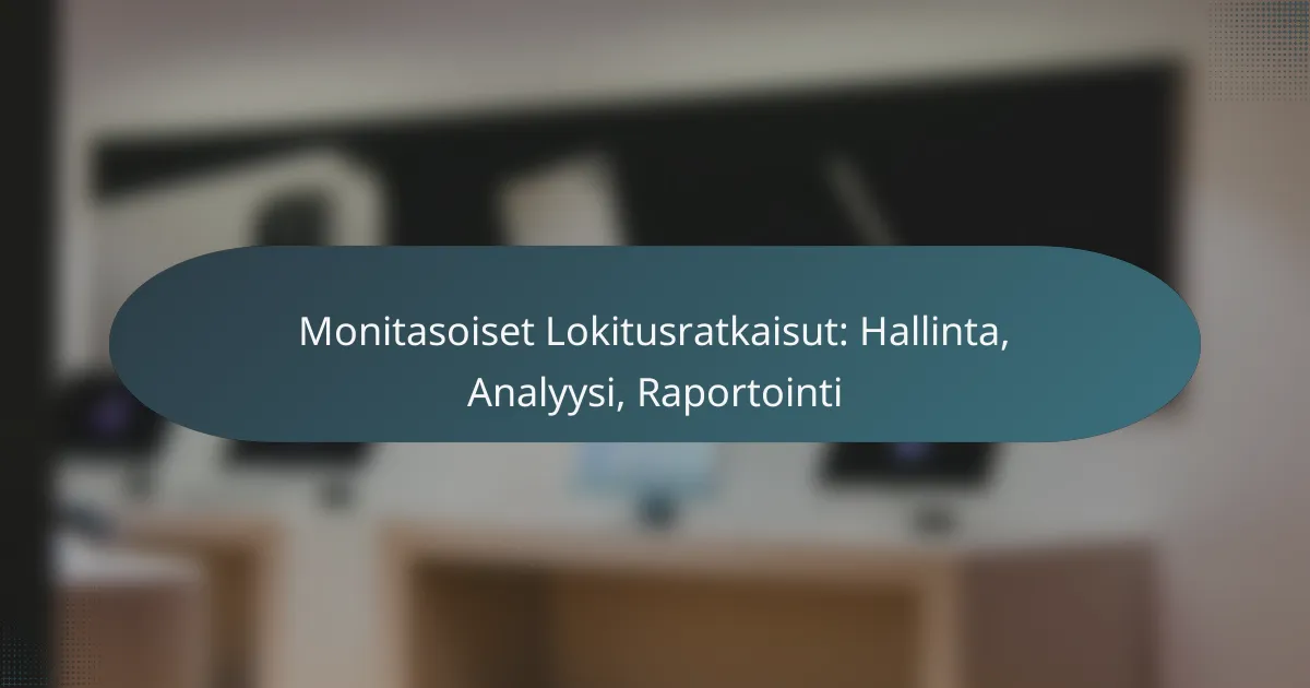 Monitasoiset Lokitusratkaisut: Hallinta, Analyysi, Raportointi