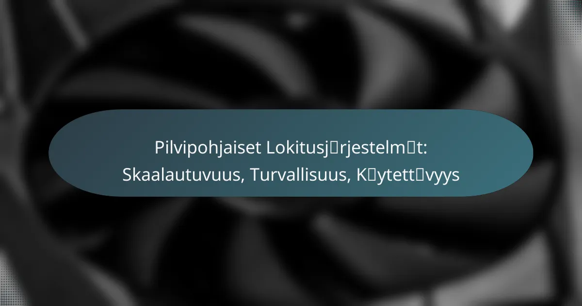 Pilvipohjaiset Lokitusjärjestelmät: Skaalautuvuus, Turvallisuus, Käytettävyys