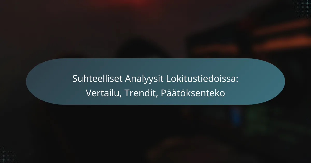Suhteelliset Analyysit Lokitustiedoissa: Vertailu, Trendit, Päätöksenteko
