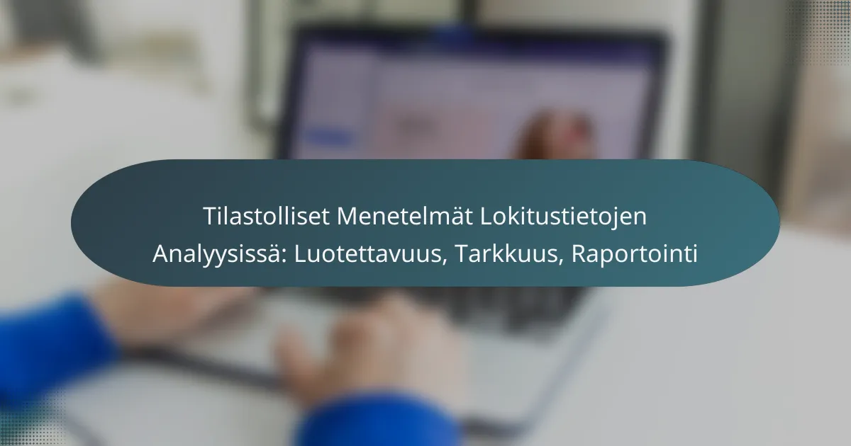 Tilastolliset Menetelmät Lokitustietojen Analyysissä: Luotettavuus, Tarkkuus, Raportointi