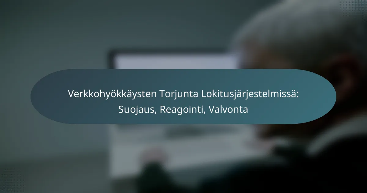 Verkkohyökkäysten Torjunta Lokitusjärjestelmissä: Suojaus, Reagointi, Valvonta