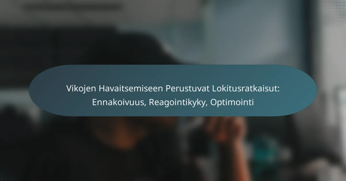 Vikojen Havaitsemiseen Perustuvat Lokitusratkaisut: Ennakoivuus, Reagointikyky, Optimointi