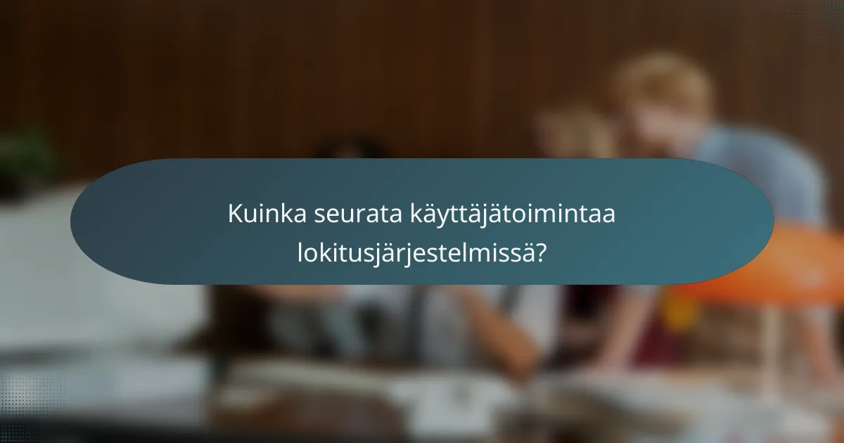 Kuinka seurata käyttäjätoimintaa lokitusjärjestelmissä?