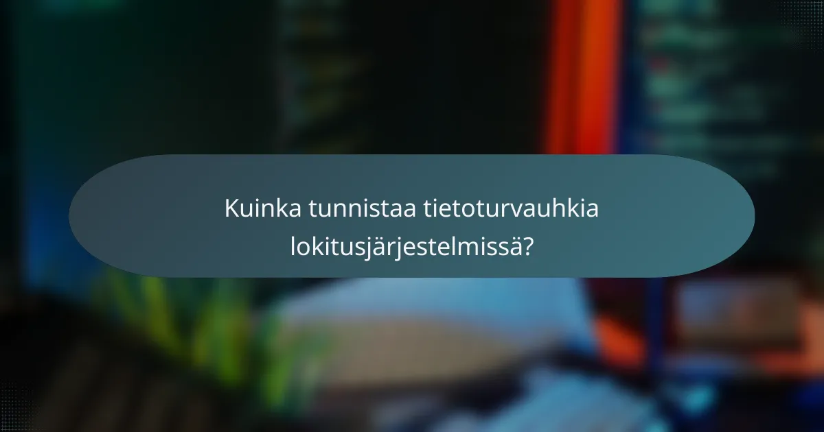 Kuinka tunnistaa tietoturvauhkia lokitusjärjestelmissä?
