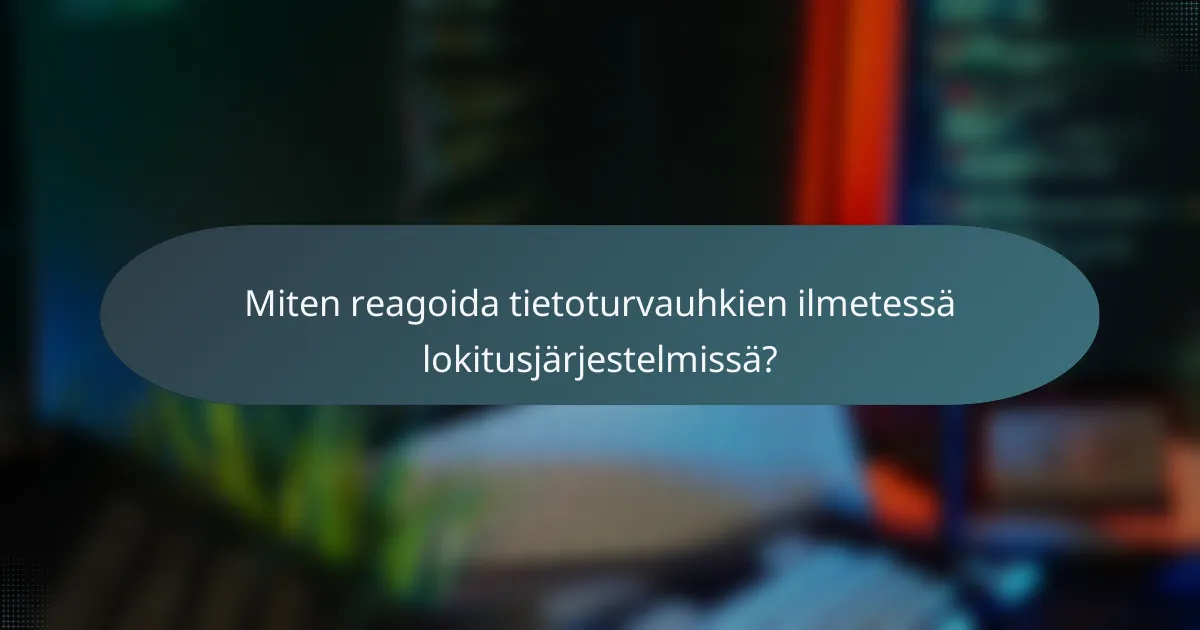 Miten reagoida tietoturvauhkien ilmetessä lokitusjärjestelmissä?