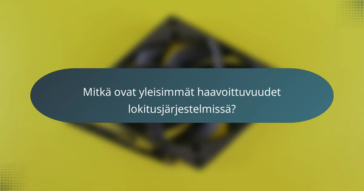 Mitkä ovat yleisimmät haavoittuvuudet lokitusjärjestelmissä?